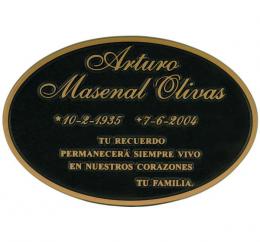 CAST PLAQUES WITH RAISED TEXTS OVAL SHAPE